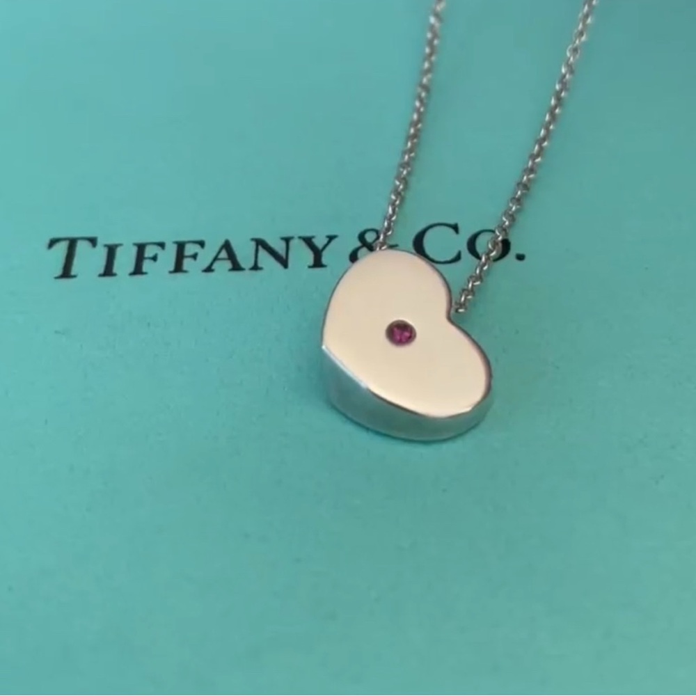 Tiffany and Co. Modern Heart Pink Sapphire Necklace